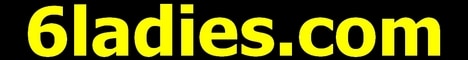 In gelber Schrift auf schwarzem Hintergrund steht 6ladies.com in Fett-, Kleinbuchstaben und Ziffern und weist auf die exklusiven Dienstleistungen von Escort Wien und Wien Escort hin.