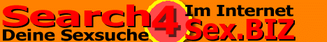 Text auf Deutsch: Search 4 Sex.BIZ im Internet. Deine Sexsuche für Escort Wien. Fette rote und schwarze Buchstaben auf orangem Hintergrund, mit einer großen 4 in einem pinken Kreis.